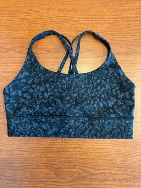 Lululemon Free To Be Wild Bra 10 Black Gray Camo Strappy Yoga NWOT